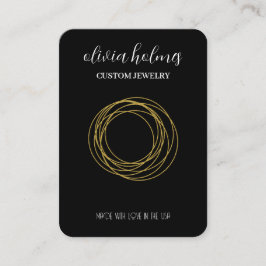 tarjeta de presentación de joyas de color negro mi