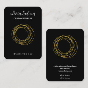 tarjeta de presentación de joyas de color negro mi