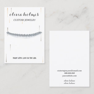 tarjeta de presentación de joyas de diamante blanc