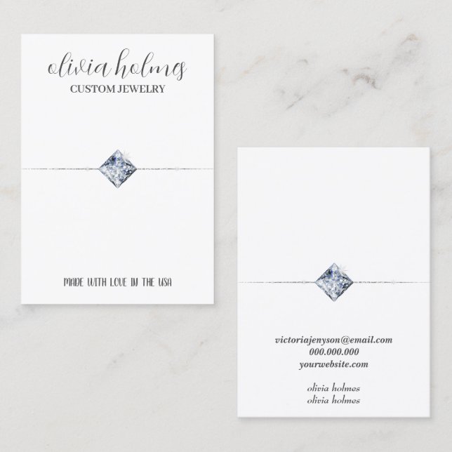 tarjeta de presentación de joyas de diamantes en b (Anverso / Reverso)