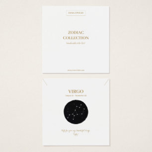 Tarjeta de presentación de joyas del signo zodiaca