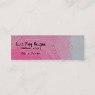 Tarjeta de presentación de joyas rosadas con tinta