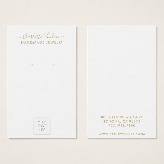 Tarjeta de presentación de joyería con logotipo de (Anverso y reverso)