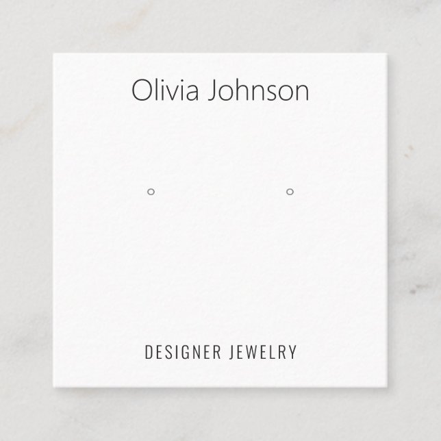 Tarjeta de presentación de joyería minimalista (Anverso)