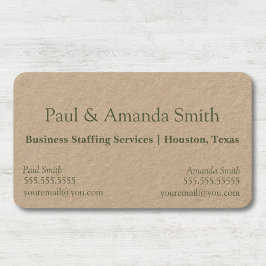 Tarjeta de presentación de Kraft Minimalista natur