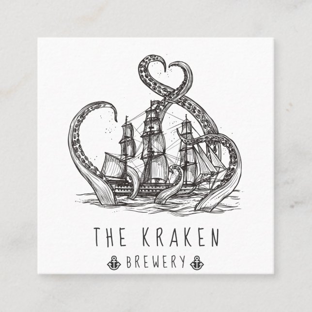 Tarjeta de presentación de Kraken Sketch Square Na (Anverso)