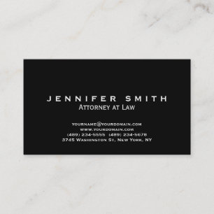 Tarjeta de presentación de la abogacía blanca y ne