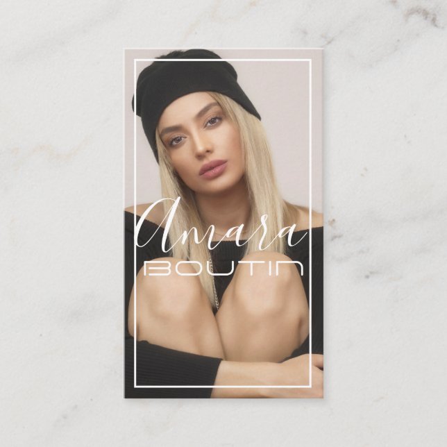 Tarjeta de presentación de la actriz modelo (Anverso)