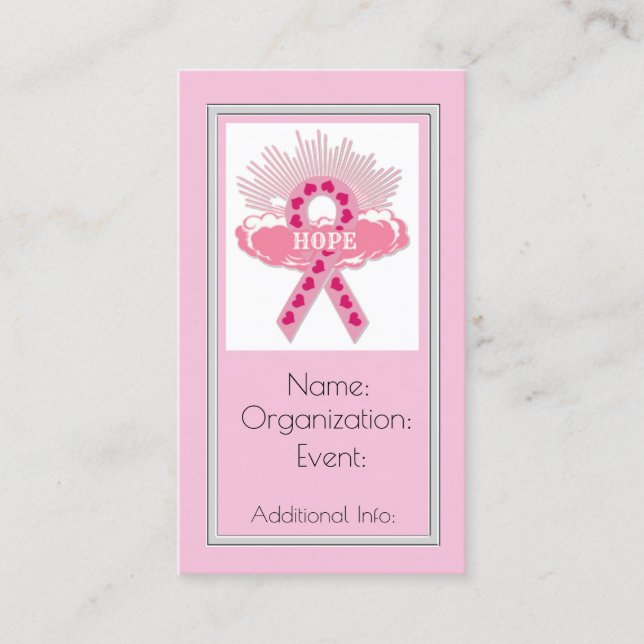 Tarjeta de presentación de la cinta rosa Hope 2 (Anverso)