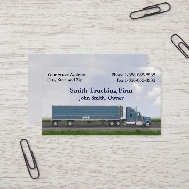 Tarjeta de presentación de la empresa de transport (Anverso/Reverso In Situ)