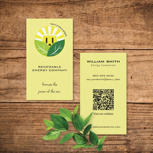 Tarjeta de presentación de la empresa Green Energy (Subido por el creador)