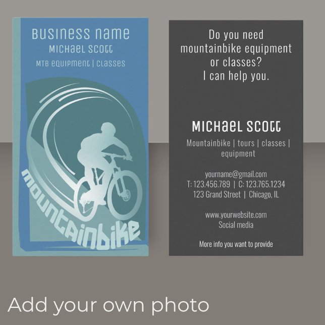 Tarjeta de presentación de la empresa Mountainbike (Subido por el creador)