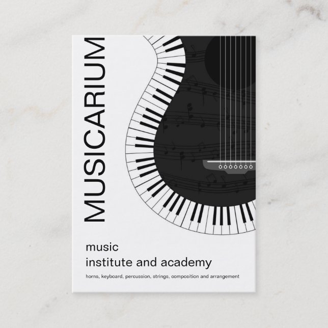 tarjeta de presentación de la escuela de música (Anverso)