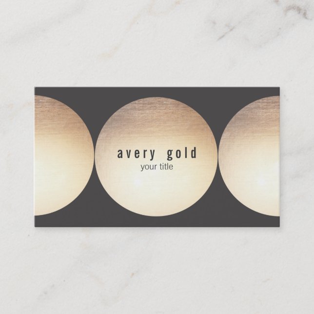 Tarjeta de presentación de la Faux Gold Leaf Circl (Anverso)