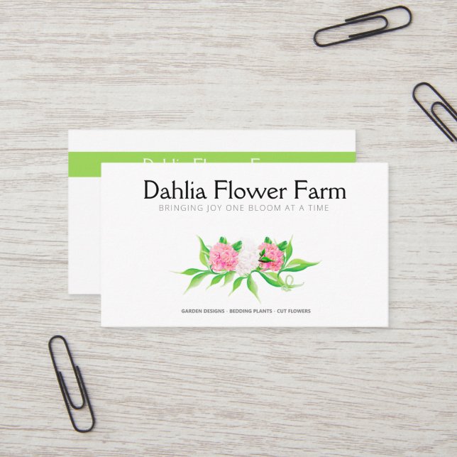 Tarjeta de presentación de la granja de flores de  (Anverso/Reverso In Situ)