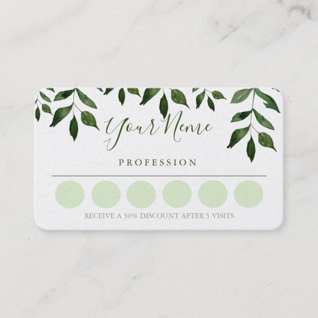 Tarjeta de presentación de la lealtad (Anverso)