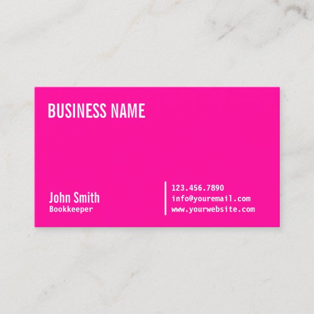Tarjeta de presentación de la librera rosa Neon mo (Anverso)