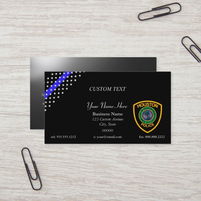 Tarjeta de presentación de la línea azul delgada H (Anverso/Reverso In Situ)