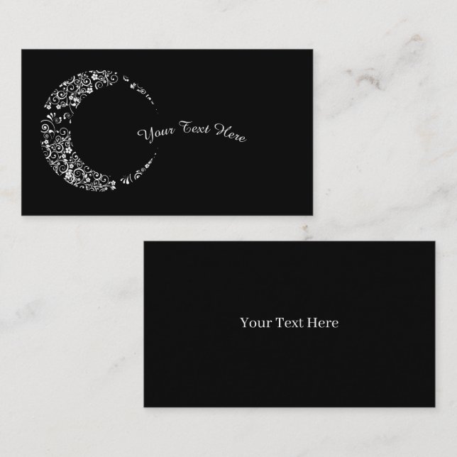 Tarjeta de presentación de la luna de la flor blan (Anverso / Reverso)