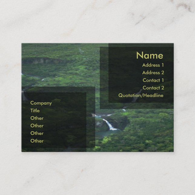 Tarjeta de presentación de la Madre Naturaleza (Anverso)