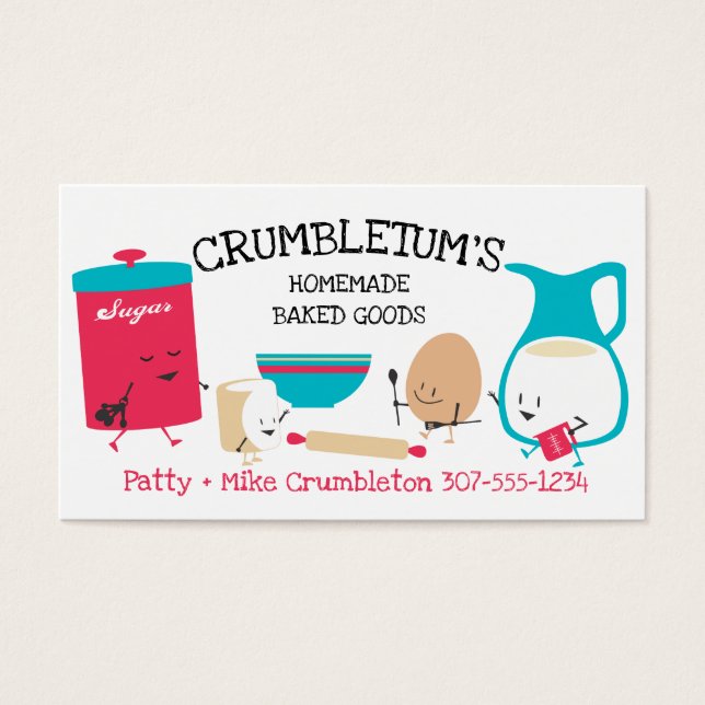 Tarjeta de presentación de la panadería de huevos  (Frente)