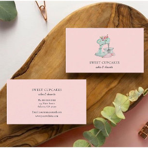 Tarjeta de presentación de la panadería rosa del m