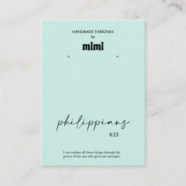 Tarjeta de presentación de la pantalla Green Bible (Anverso)