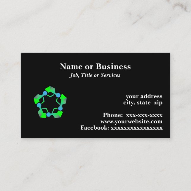 Tarjeta de presentación de la tecnología Blockchai (Anverso)