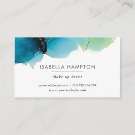 tarjeta de presentación de la tinta azul dorada az