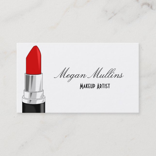 Tarjeta de presentación de lápiz labial de artista (Anverso)
