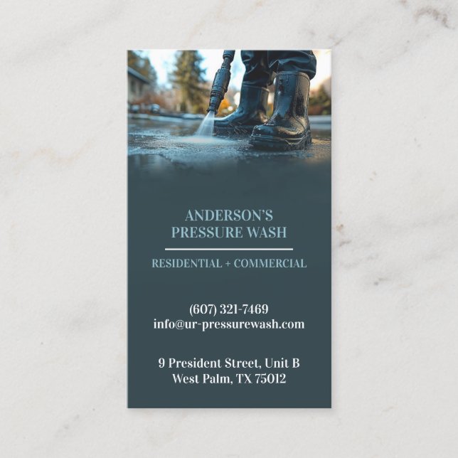 Tarjeta de presentación de lavado de presión de ag (Anverso)