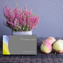 Tarjeta de presentación de lavanda gris QR abstrac