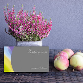 Tarjeta de presentación de lavanda gris QR abstrac