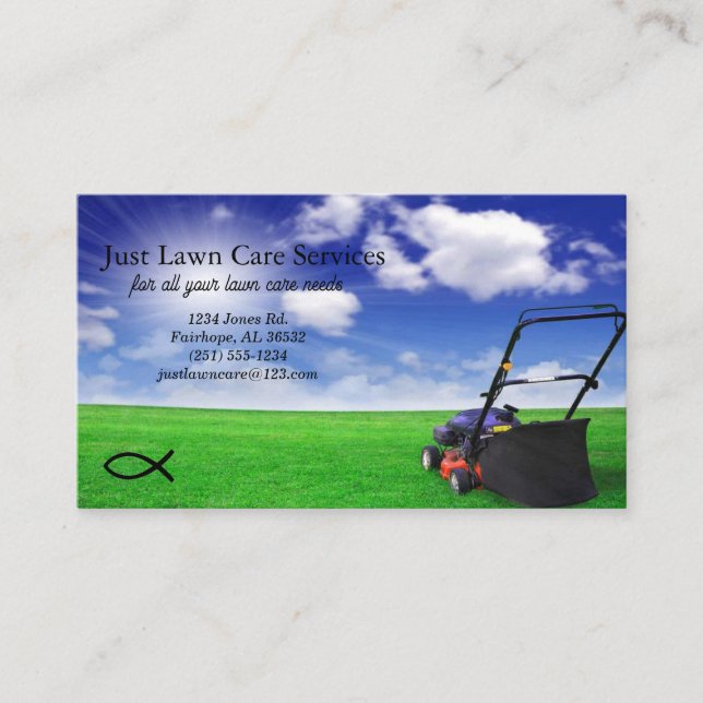 Tarjeta de presentación de Lawn Care Blue Sky (Anverso)