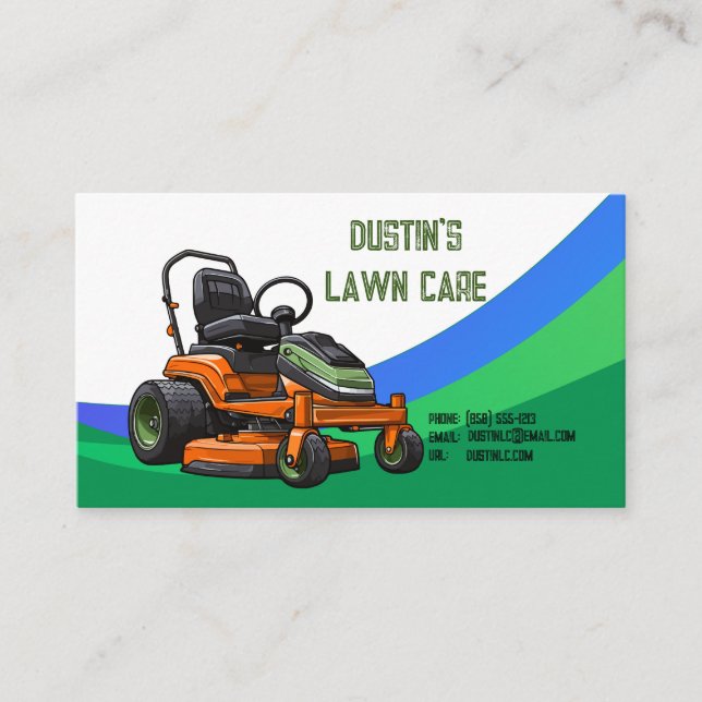 Tarjeta de presentación de Lawn Care Service Lands (Anverso)