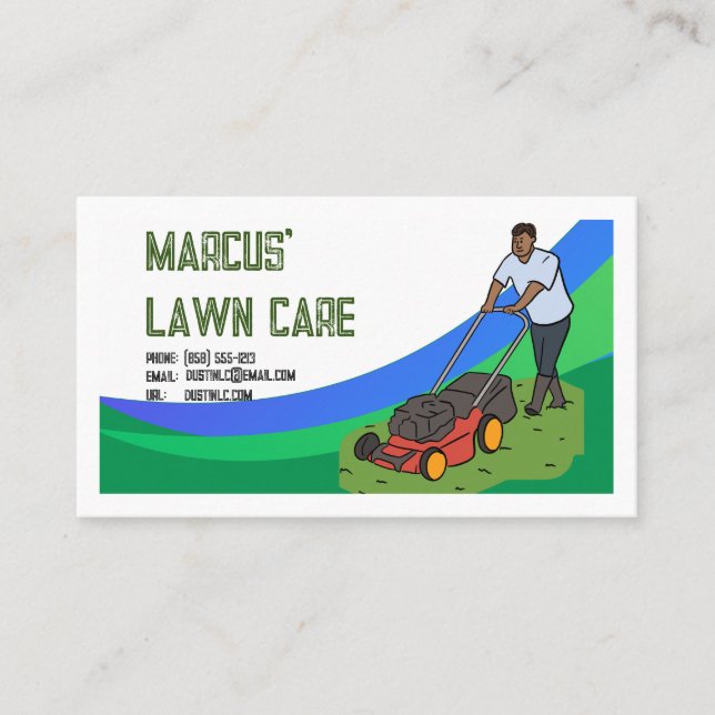 Tarjeta de presentación de Lawn Care Service Lands (Anverso)