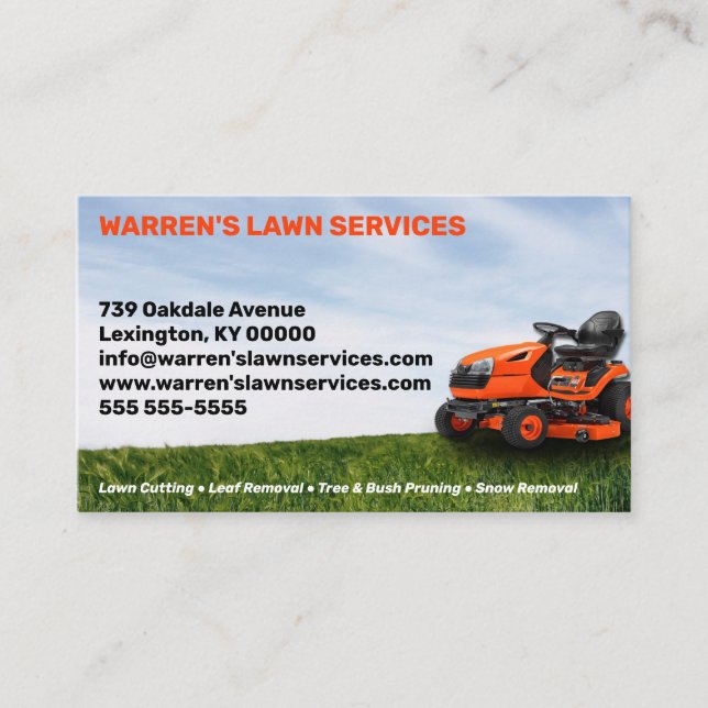 Tarjeta de presentación de Lawn Service Company (Anverso)