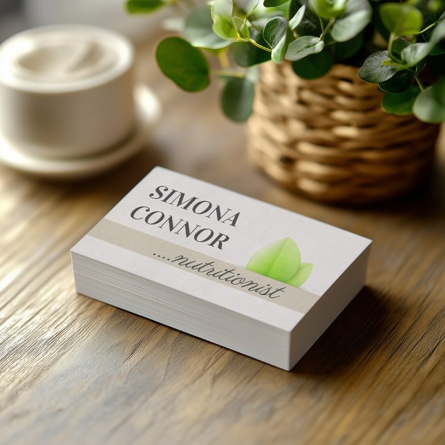 Tarjeta de presentación de línea verde de hojas de (Perfect for business)