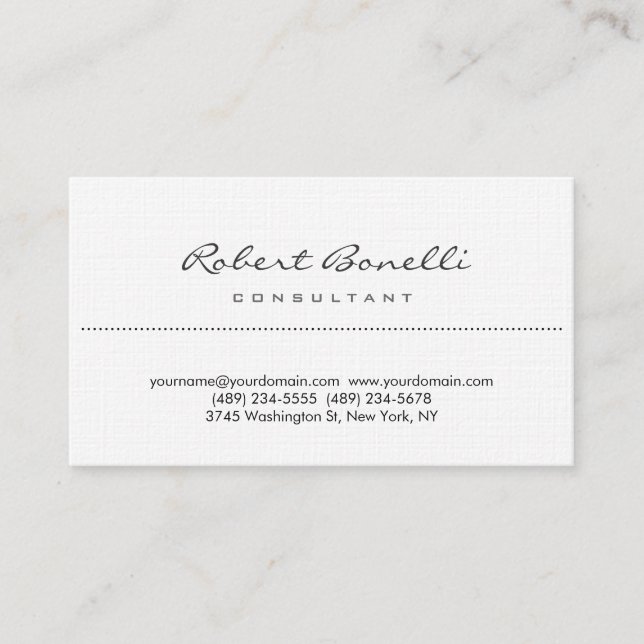 Tarjeta de presentación de Linen Simple Script Con (Anverso)