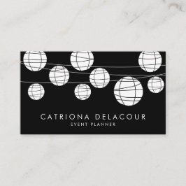 Tarjeta de presentación de linternas de papel negr