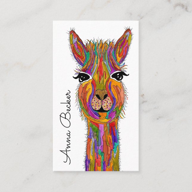 Tarjeta de presentación de Llama de color (Anverso)