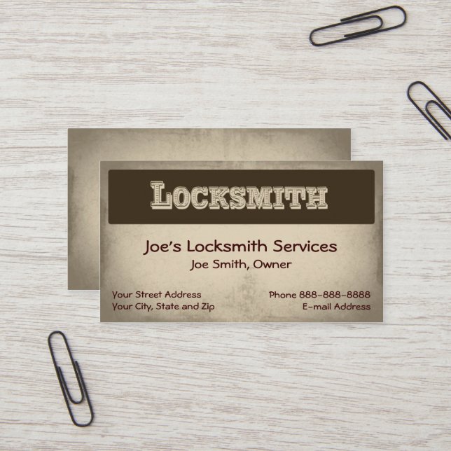 Tarjeta de presentación de locksmith (Anverso/Reverso In Situ)