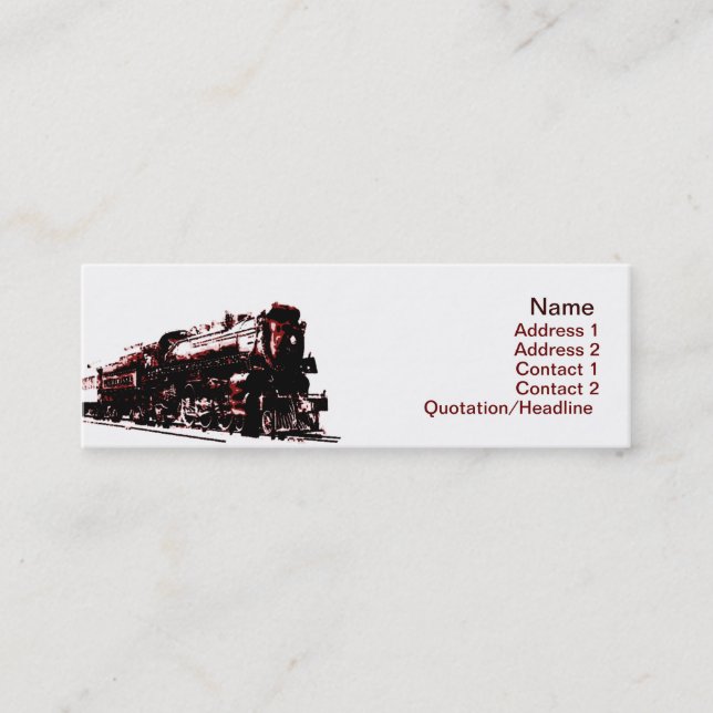 Tarjeta de presentación de Locomotoras de Vapor (Anverso)
