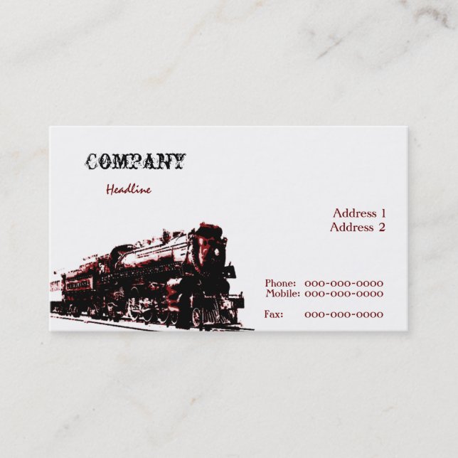 Tarjeta de presentación de Locomotoras de Vapor (Anverso)