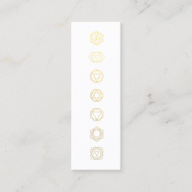Tarjeta de presentación de los chakras de oro mini (Anverso)