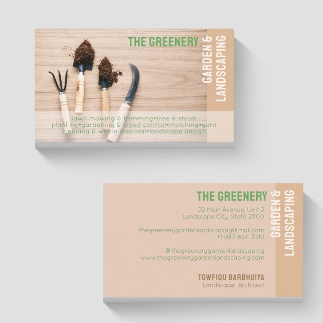 Tarjeta de presentación de los servicios de jardín (Subido por el creador)