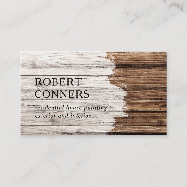 Tarjeta de presentación de madera pintada House Pa (Anverso)
