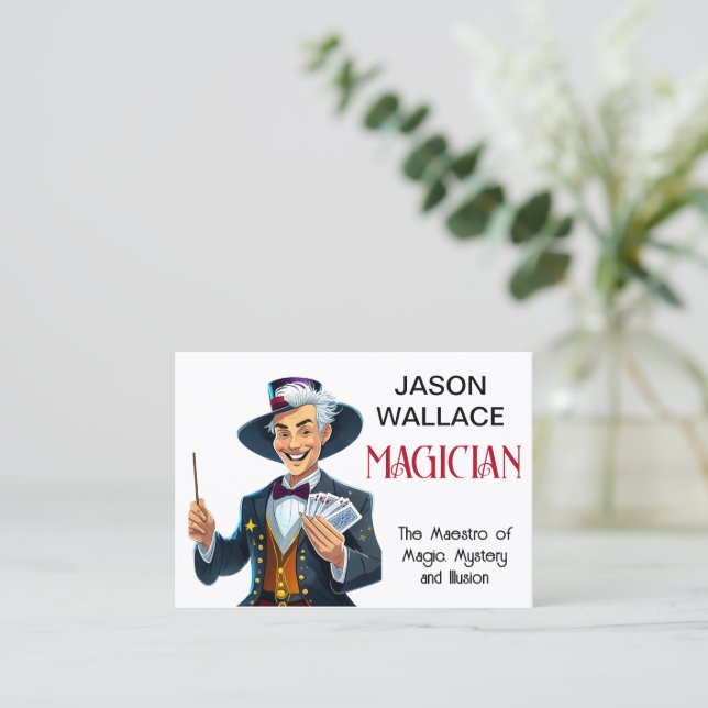 Tarjeta de presentación de Magician Personalizada (Anverso de pie)