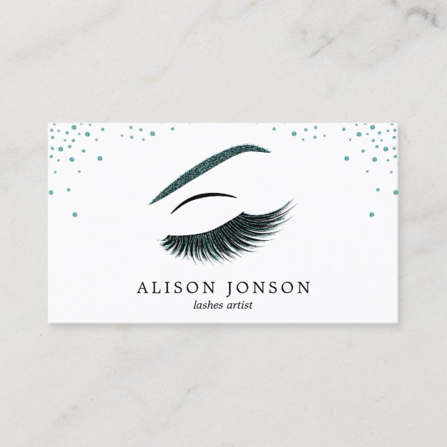 Tarjeta de presentación de maquilladores con efect (Anverso)