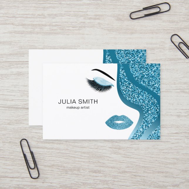 Tarjeta de presentación de maquilladores con efect (Anverso/Reverso In Situ)